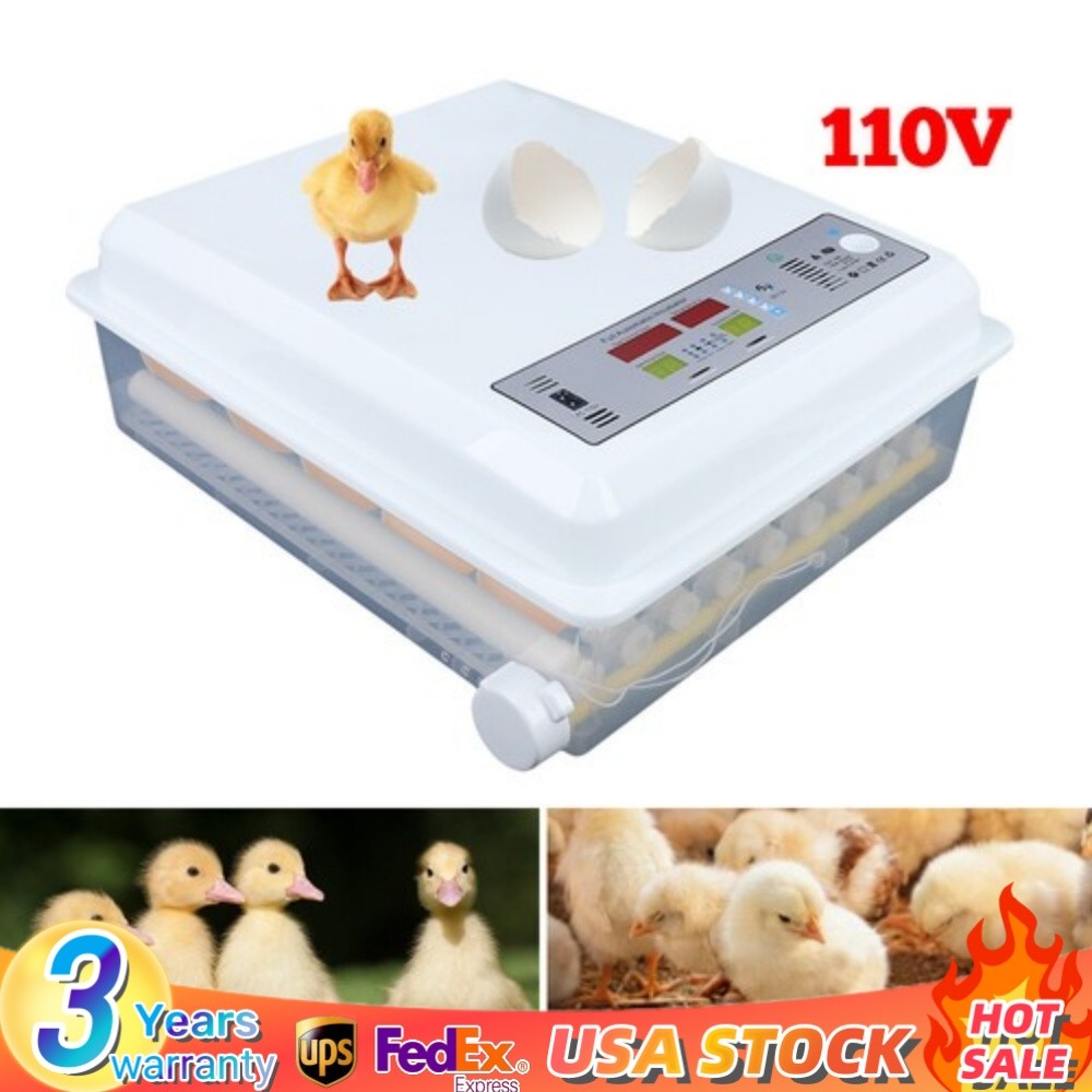 64 Eggs Incubator Digital Automatic Turning Hatcher Chicken Farm Hatching Eggs