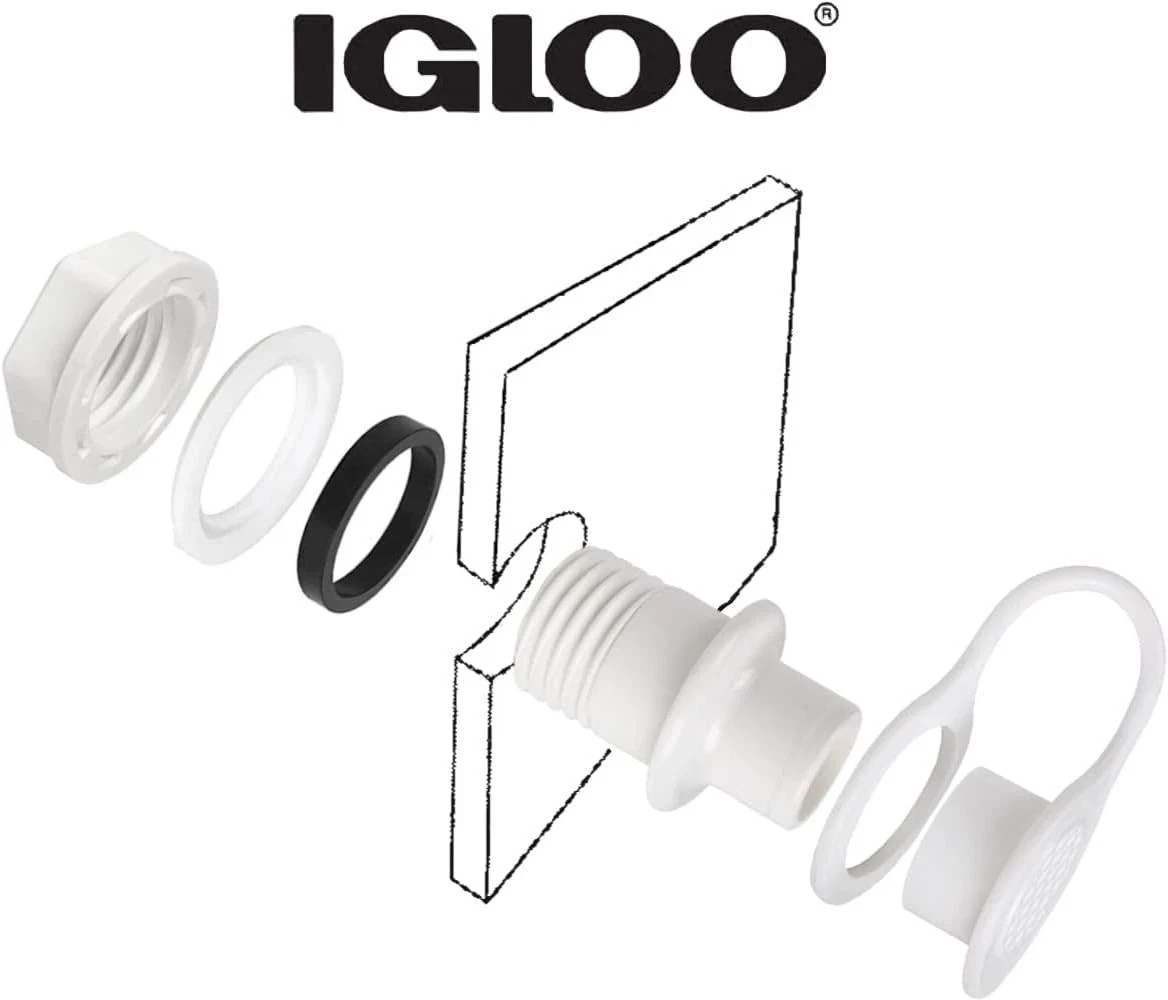 Igloo Authentic Triple Snap Drain Plug for Coolers 7/8" OD Hole Leak-Proof 24010