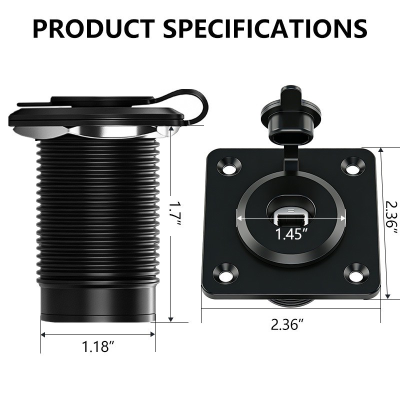 Waterproof RJ45 Pass Through Socket for Starlink Gen3 - Aluminum Panel Mount