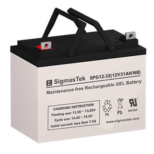 12V 32AH U1 GEL Wheelchair Scooter Medical Battery - Replaces: 8GU1