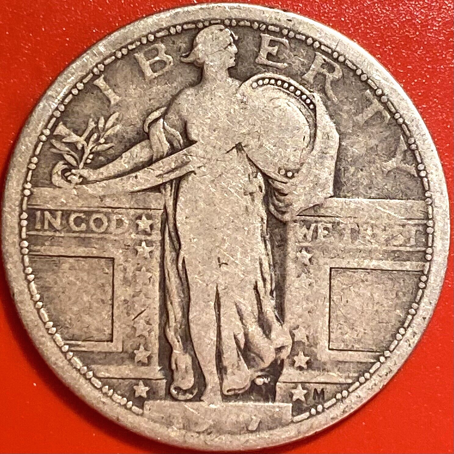 1917 STANDING LIBERTY QUARTER TYPE 1