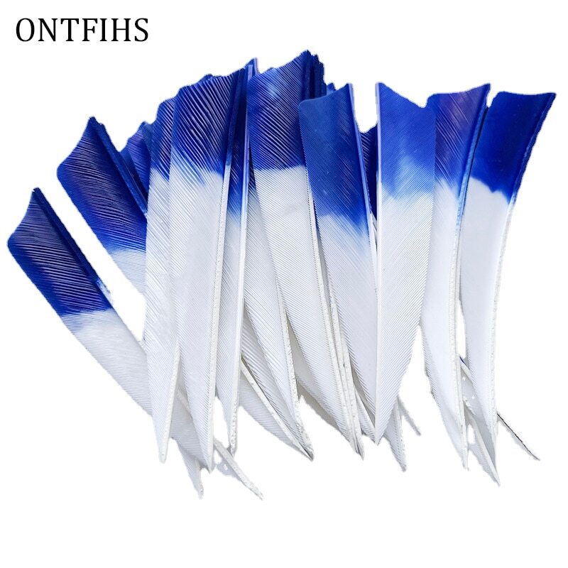 36Pcs RW LW 4Inch Shield Archery Arrows Fletches Gradient Blue