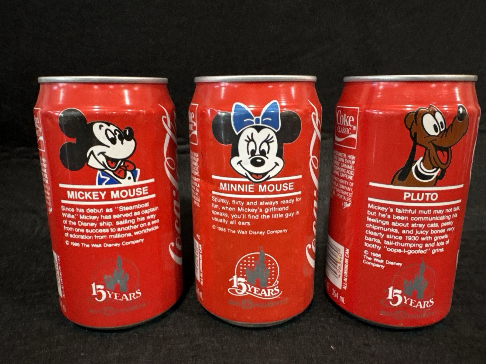 Mikey Minnie & Pluto 1986 Coca Cola Disney Collector Series