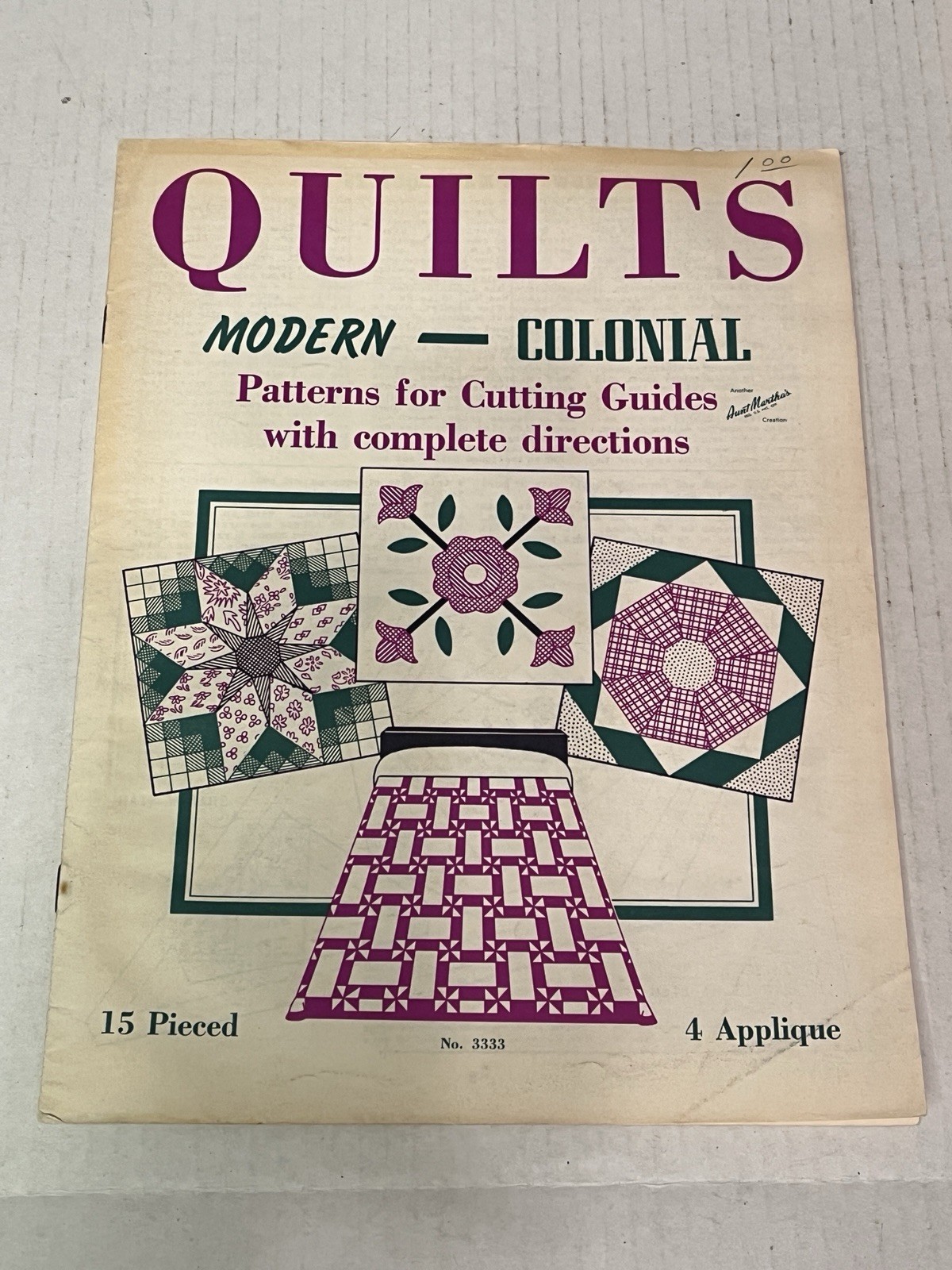 Quilts Modern-Colonial Patterns for Cutting Guides with Complete Directions