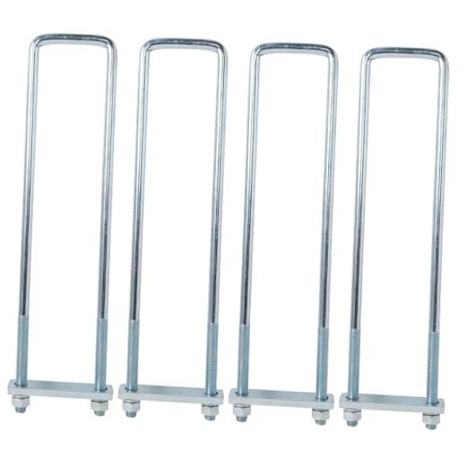4Pack Square Bend U-Bolt Kit, Heavy Duty Steel 5/8 Inch Diameter, 4 3.5" X 8"