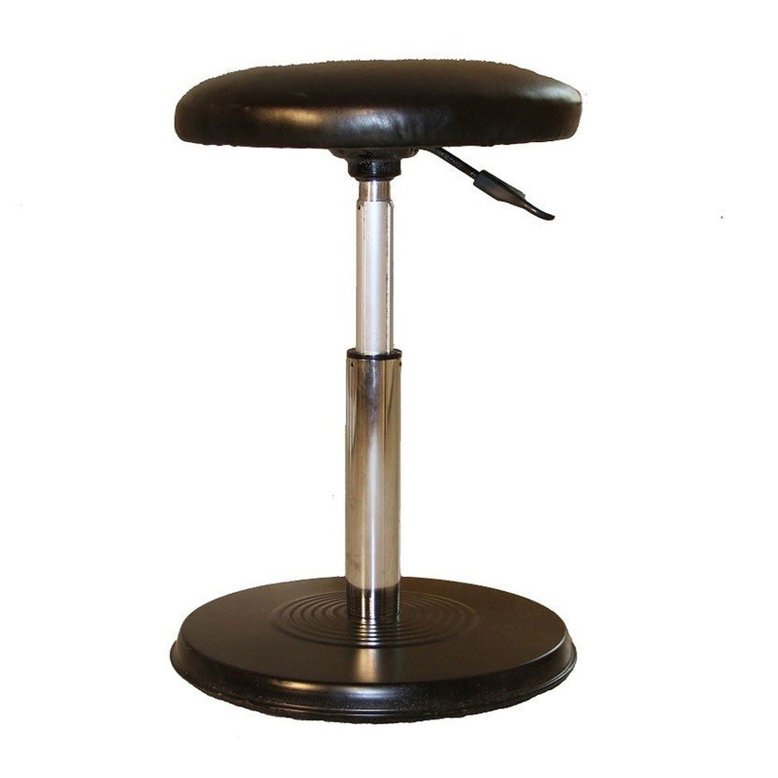 Kore Design High Rise Adjustable Wobble Chair Leather Stool Black & Chrome