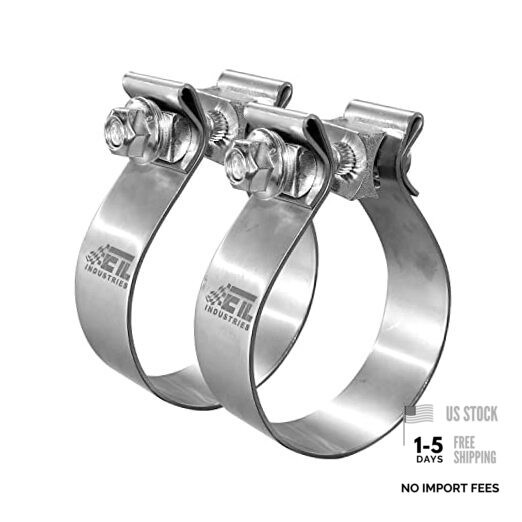 Exhaust Clamp 1/" Narrow Band 304 Stainless Steel for Muffler Pcs 2.5 Inch 2