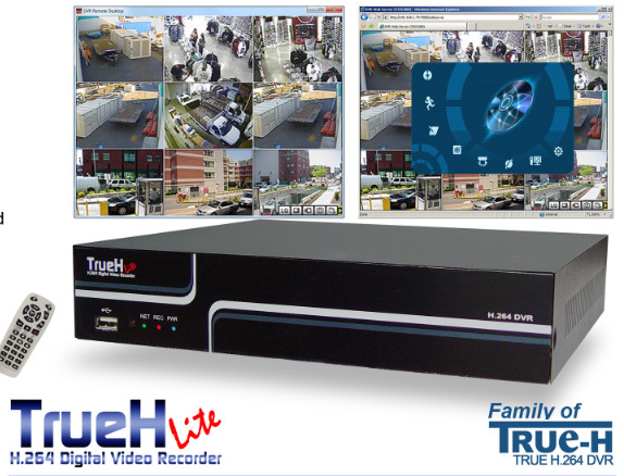 TrueH Lite H.254 Digital Video Recorder Security DVR w/ 500 GB HD & Accessories