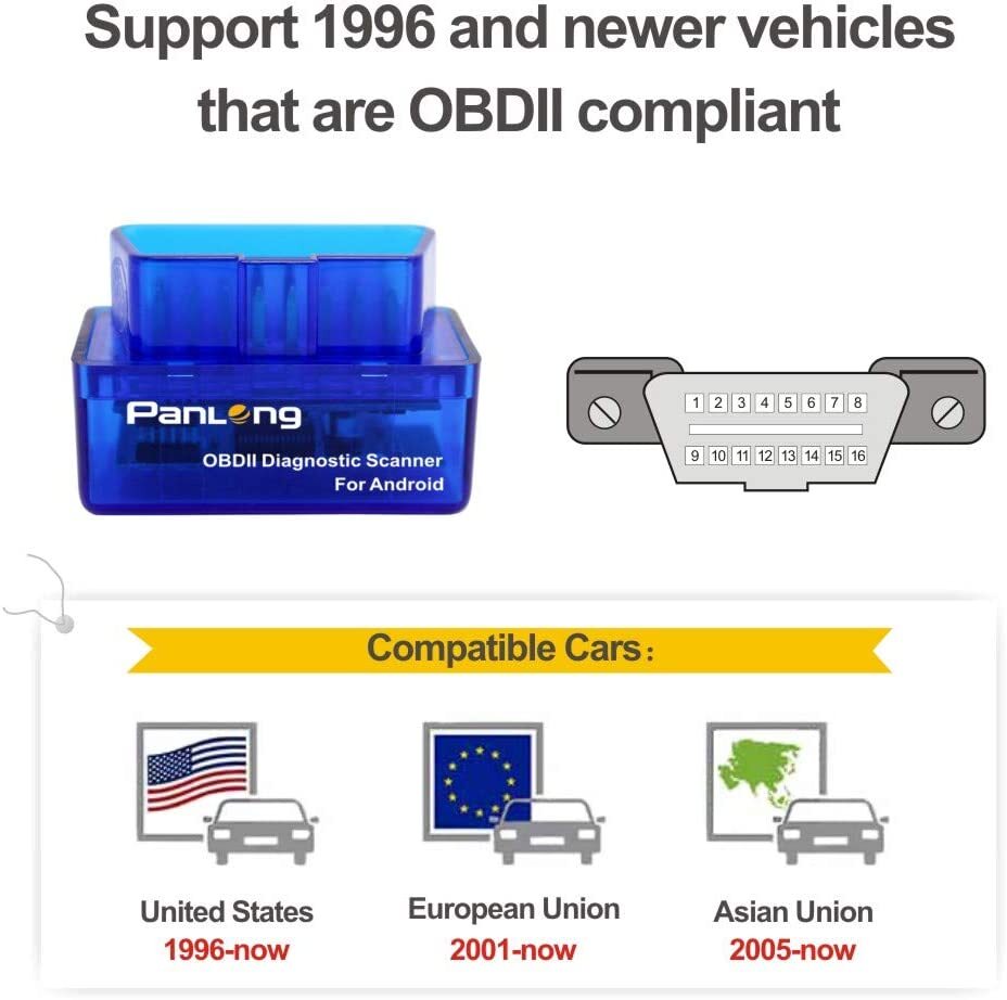 Bluetooth OBD2 OBDII Car Diagnostic Scanner Check Engine Android Torque Pro