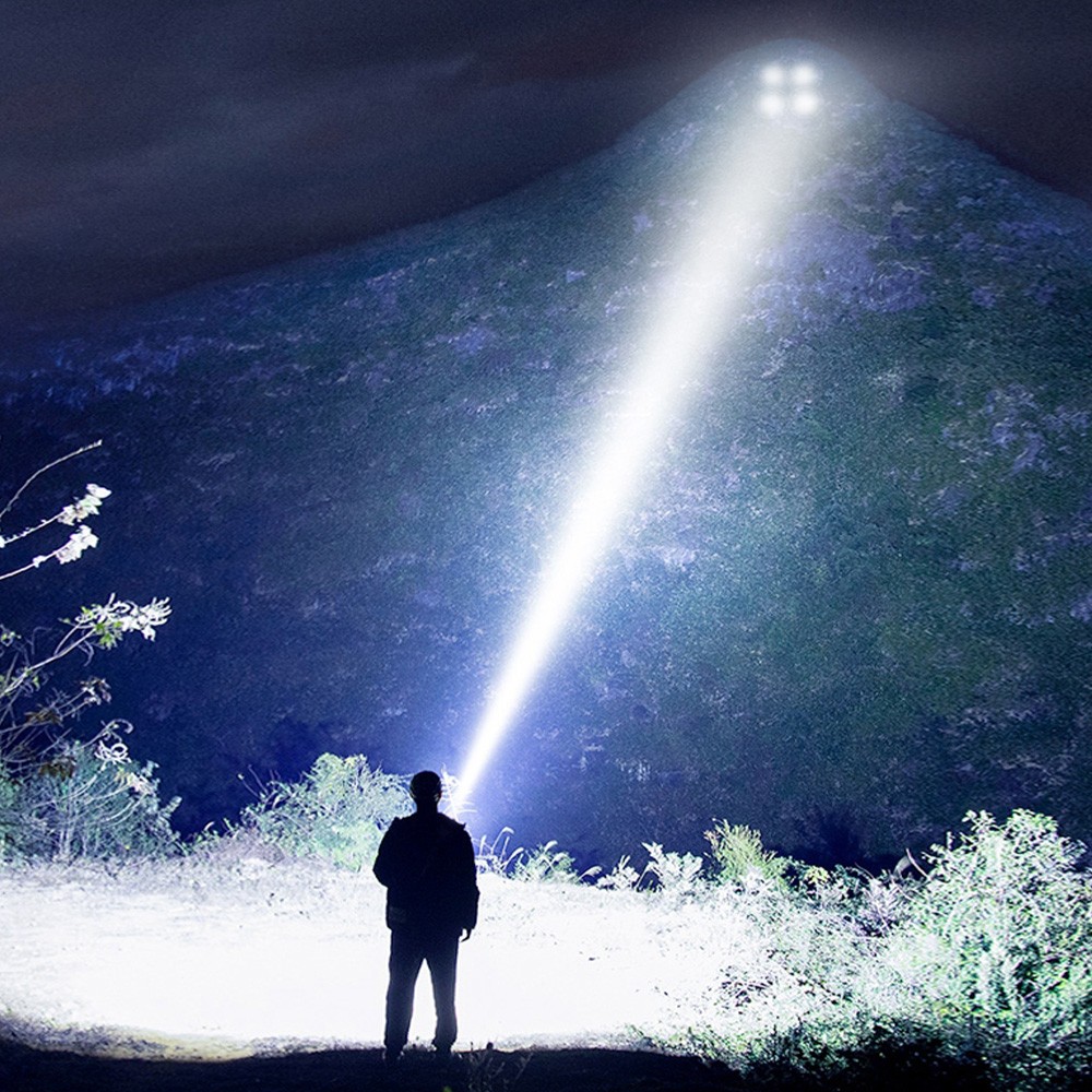 Hunting 4-Core White Laser LED Flashlight Type-C Charging Power Bank Torch Light