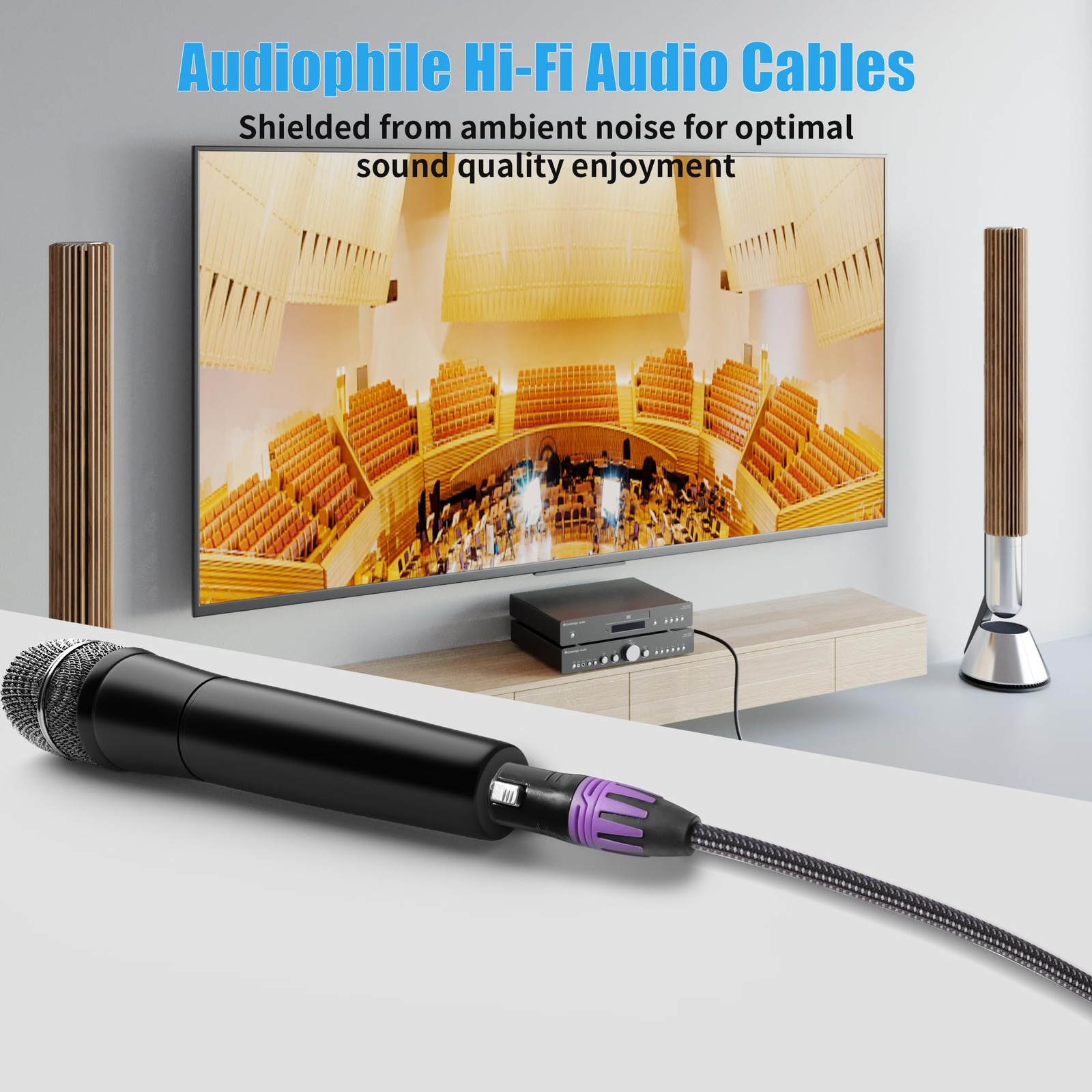 XLR Cables for Microphone 6 ft 6 Pack – Premium Braided Balanced XLR Mic Cabl...