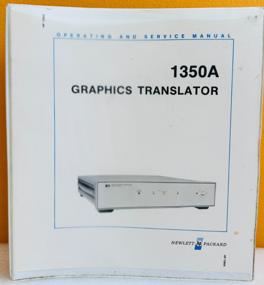HP 01350-90903 Model 1350A Graphics Translator Operating & Service Manual.