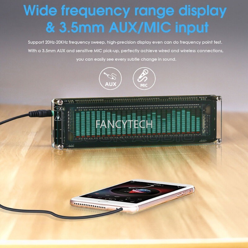 MIC Pick up Audio Spectrum VFD Sound Level Meter VU Meter Screen Display NICE