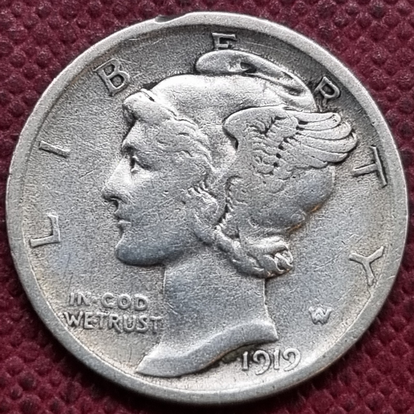 1919 D Mercury Dime 10c Higher Grade #93004