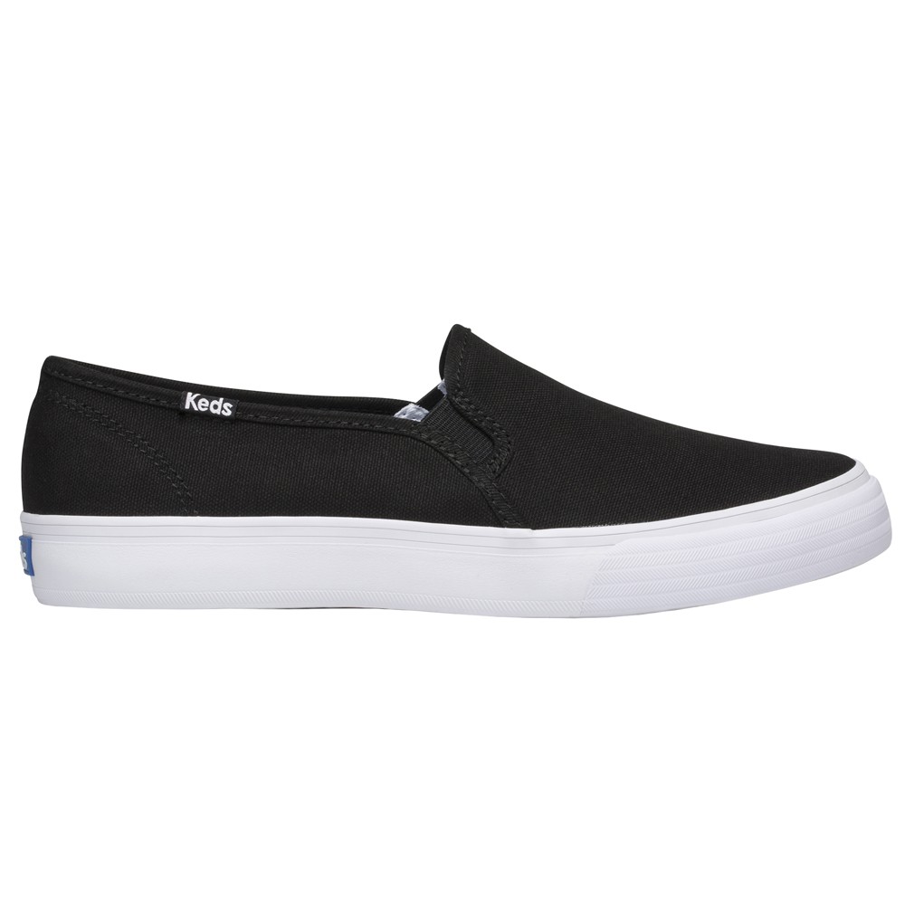 Keds Double Decker Canvas Slip On  Womens Black Sneakers Casual Shoes WF63480
