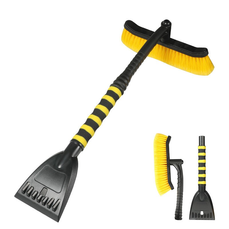 1Pc 2-in-1 Ice Scraper with Brush for Car Windshield Snow Remove Cleaner Black ?