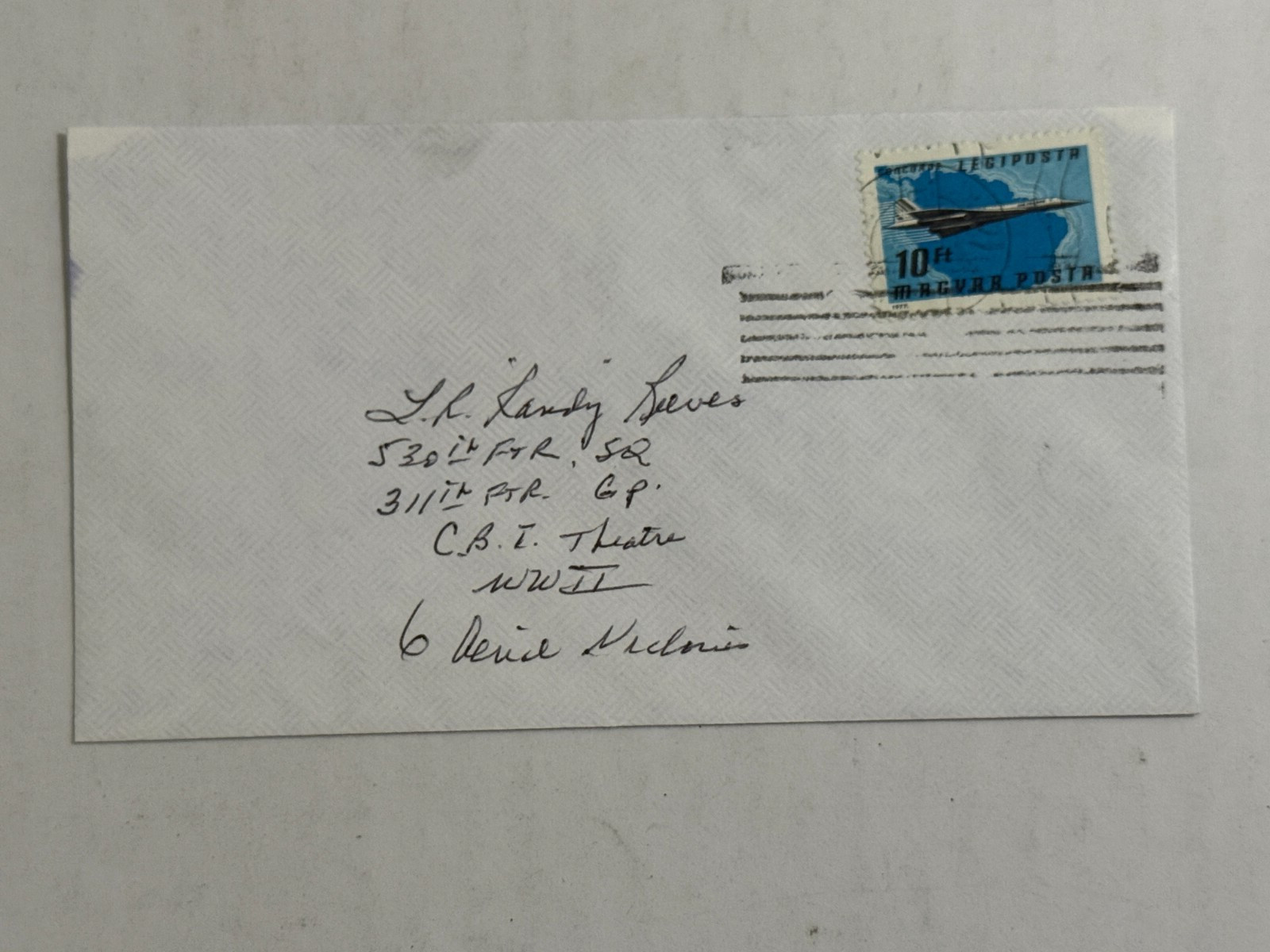 Randy Reeves WWII CBI USAAF Fighter Pilot Ace Signed Autograph Envelope