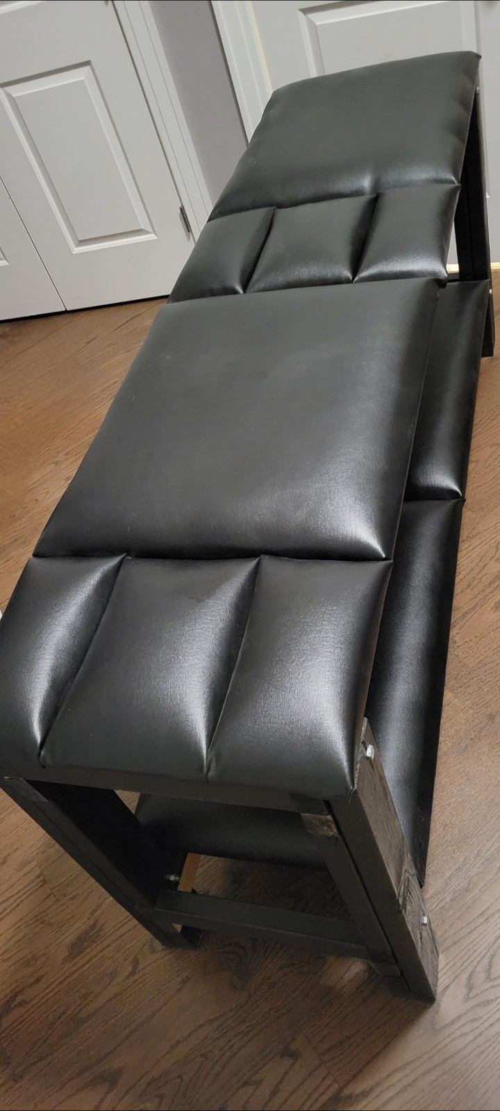 The MILKER: Bold Milking Massage Table w/ Dual  Opening, Black Leather, Spacious