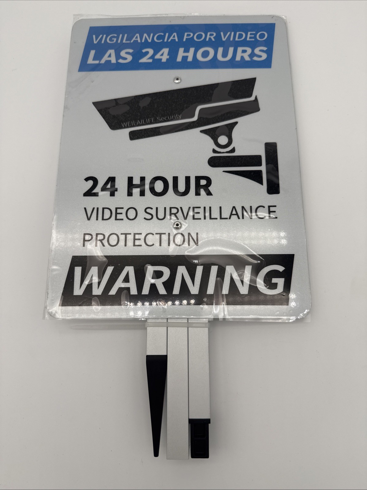 24 Hour Video Surveillance Warning Sign Metal Plate Security Camera Notice