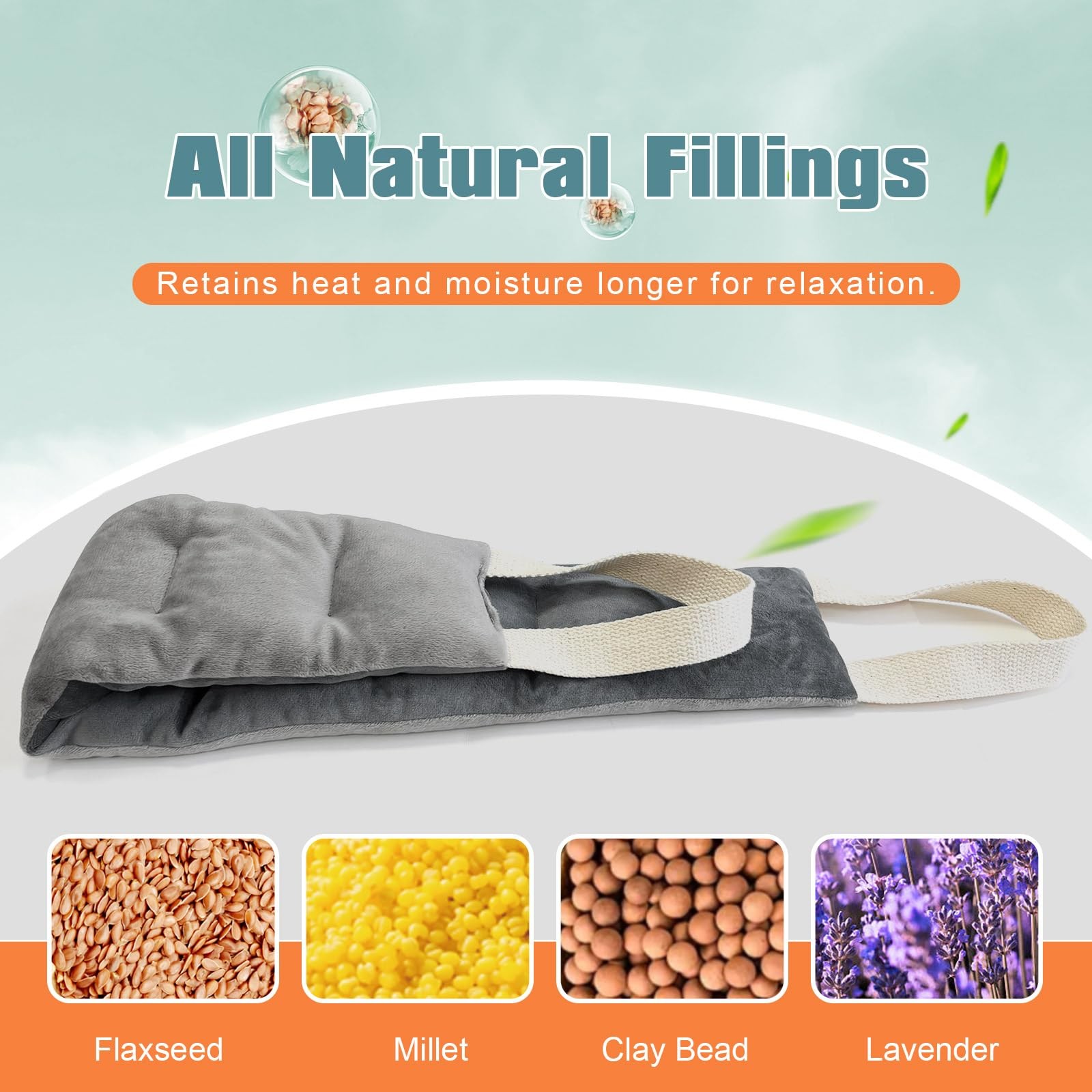 Microwavable Neck Heating Pad Weighted Heat Wrap Lavender