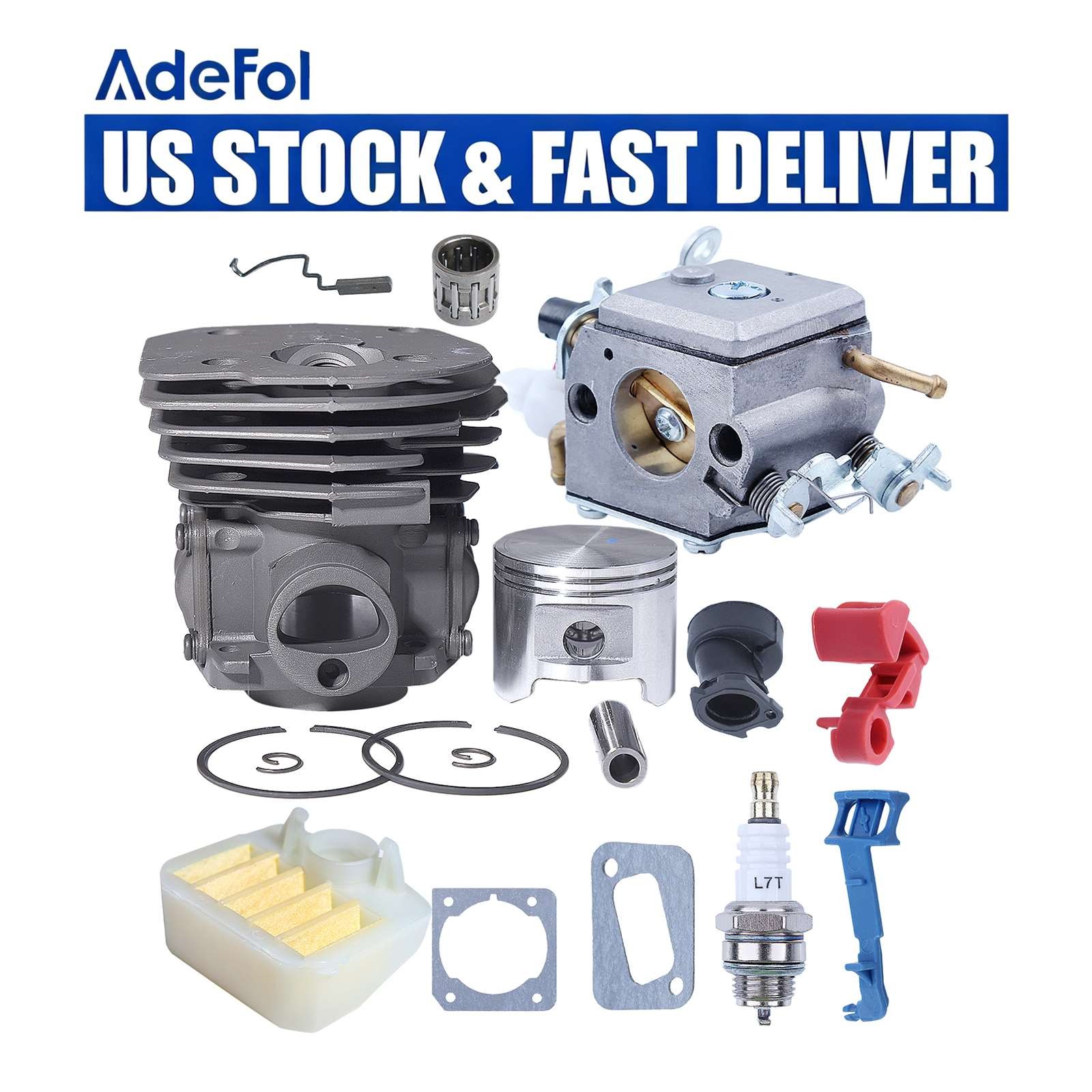 For Husqvarna 353 351 350 346 Carburetor Cylinder Piston Bearing Intake Manifold