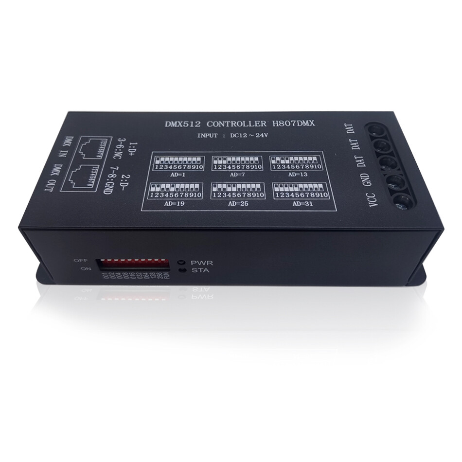 H807DMX512 RGB LED Pixels Strip DMX Stage Light Controller 1024Pixels 13Channels