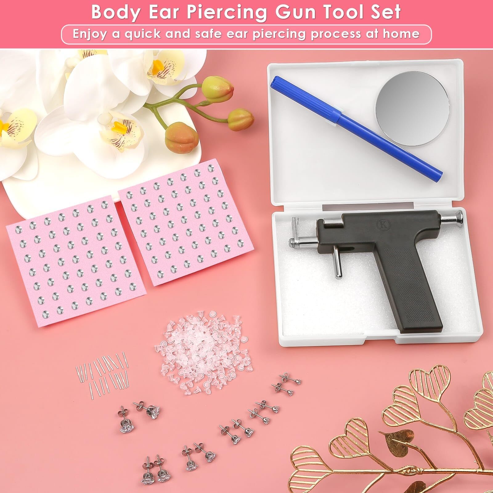 Professional Ear Piercing Gun Kit Multi Purpose Ear Piercing Kit Nose Piercin...