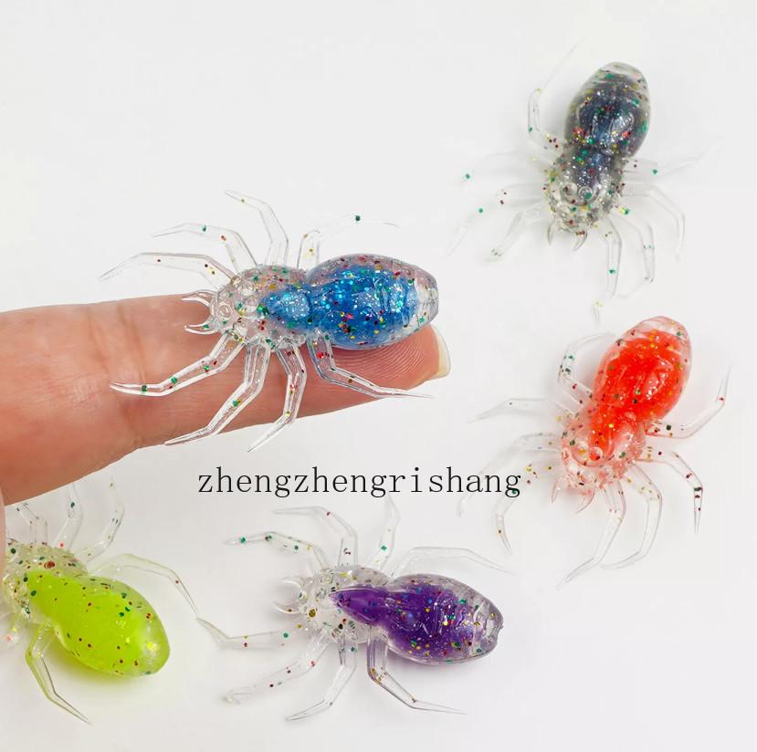10pcs Soft Fishing Lure 1.54 inch/0.05oz Spider Bait Bass Topwater Fishing Lures