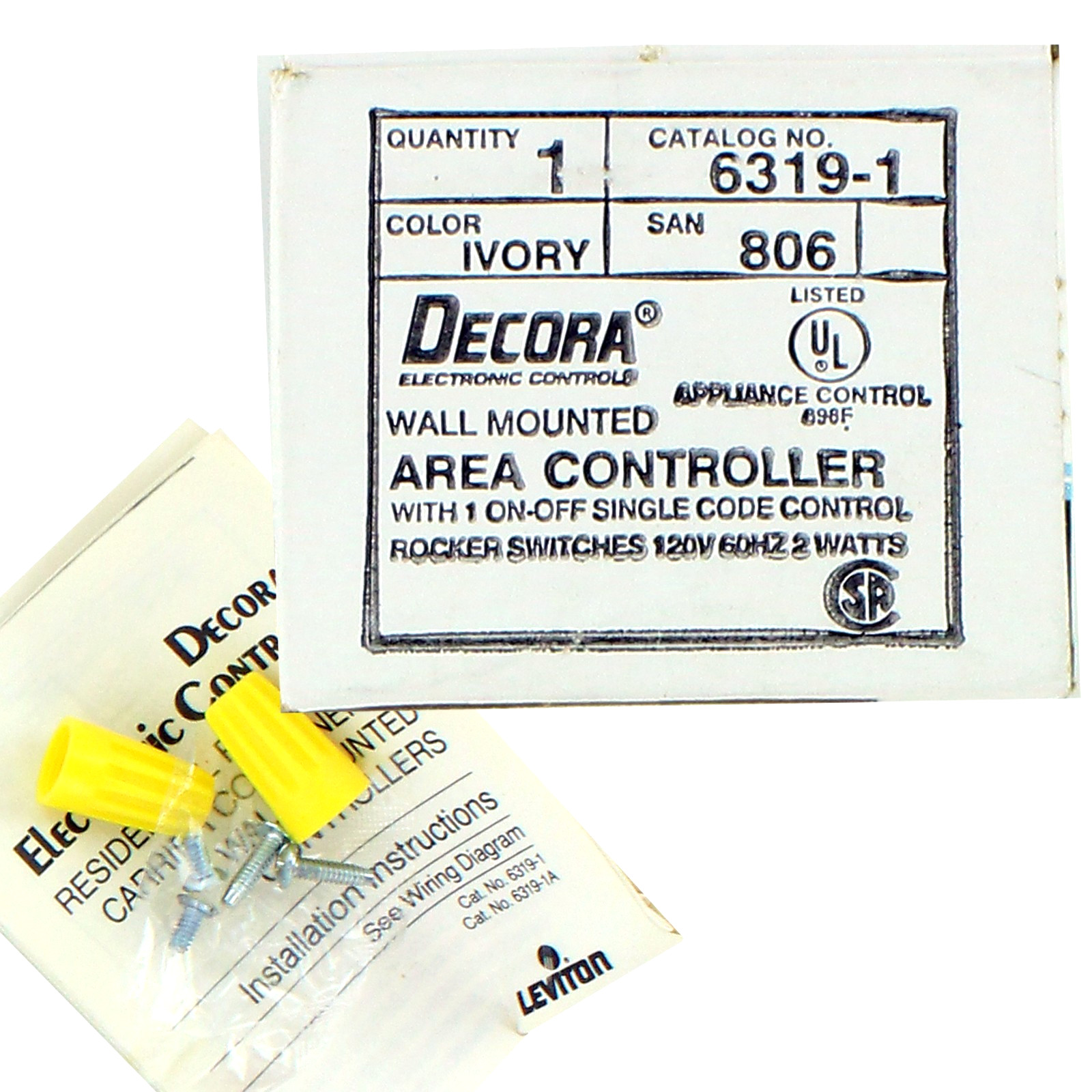 Leviton 6319-1 Ivory Decora Area Controller Single Code On/Off Switch New