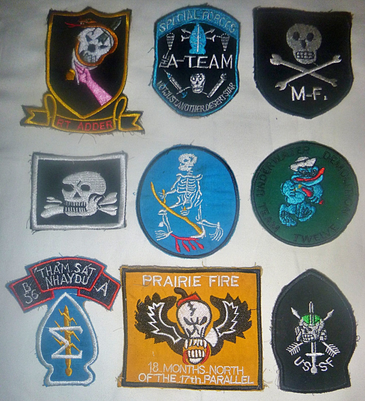 Black Ops Collection - Lot x 9 Patch - Prairie Fire - Phoenix, Vietnam War, 9/42