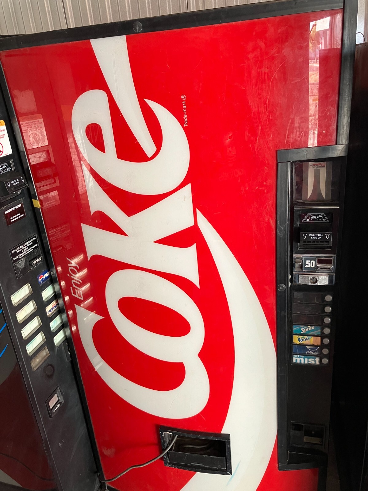 Vending machine Dixie narco brand coke machine comes with lock and key.