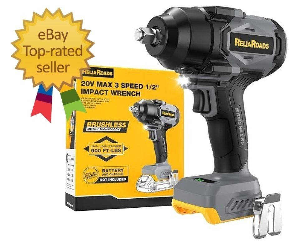 900 ft-lbs Cordless Impact Wrench for DeWalt 20V - High Torque, 4-Speed Power