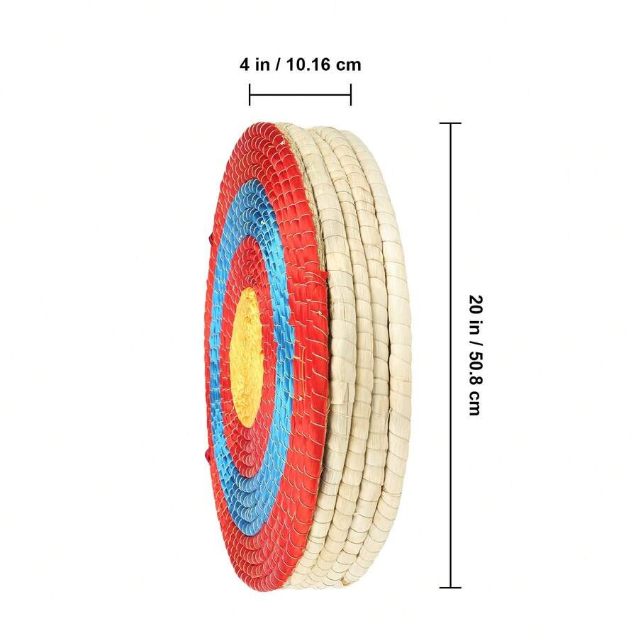 A 5-layer 20-inch target, a traditional solid straw round archery target.