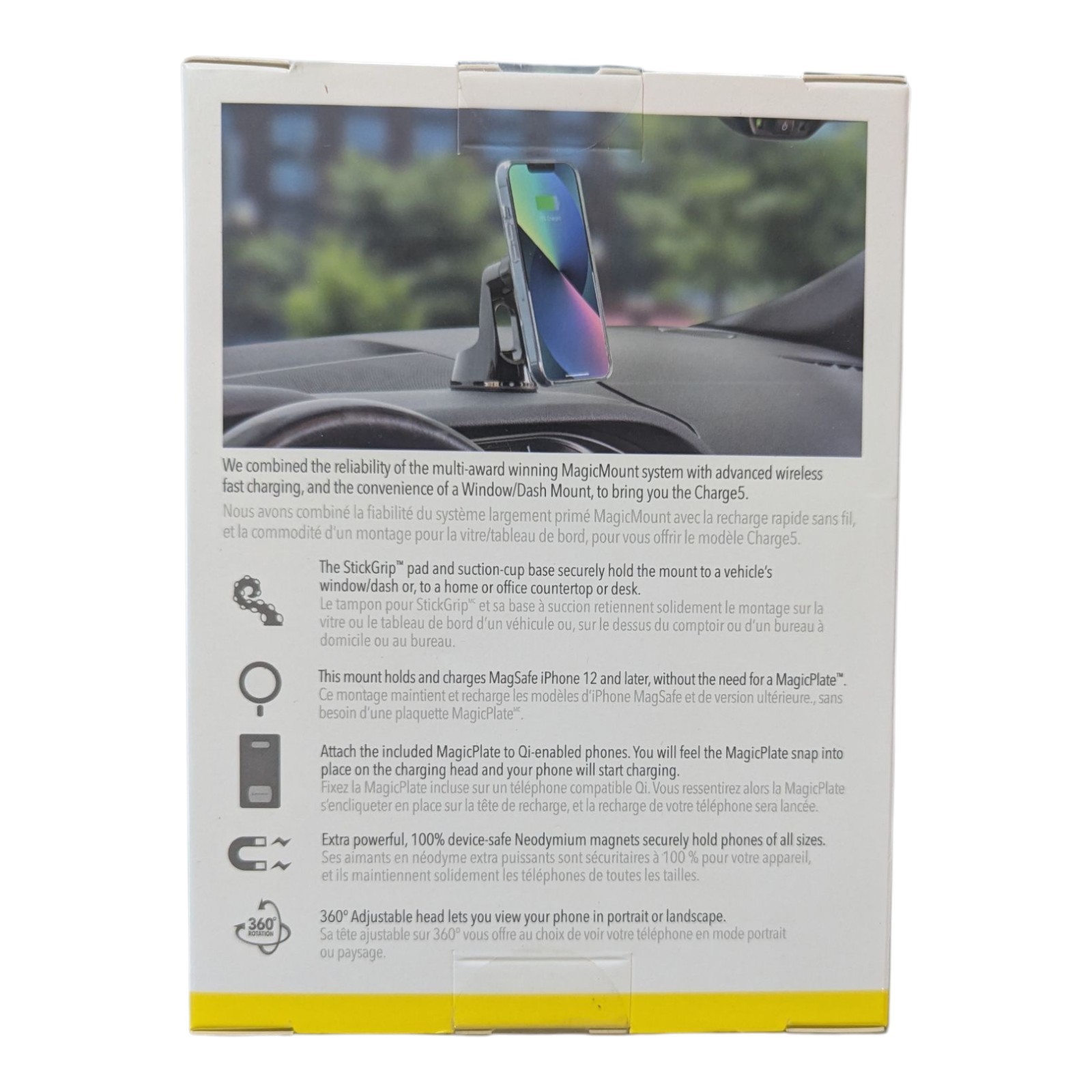 G3-N Scosche MagicMount Pro Charge5 Wireless Charging Car Mount - Window/Dash