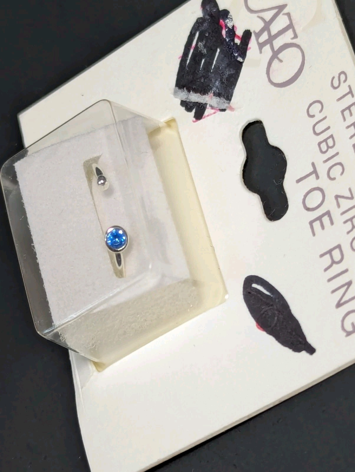 Cato Sterling Silver Blue Cubic Zirconia Toe Ring