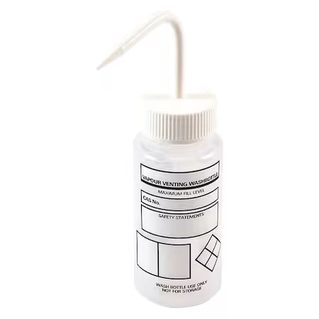 Dynalon 506475-0001G Wash Bottle, White, Vented, 250Ml, Pk6