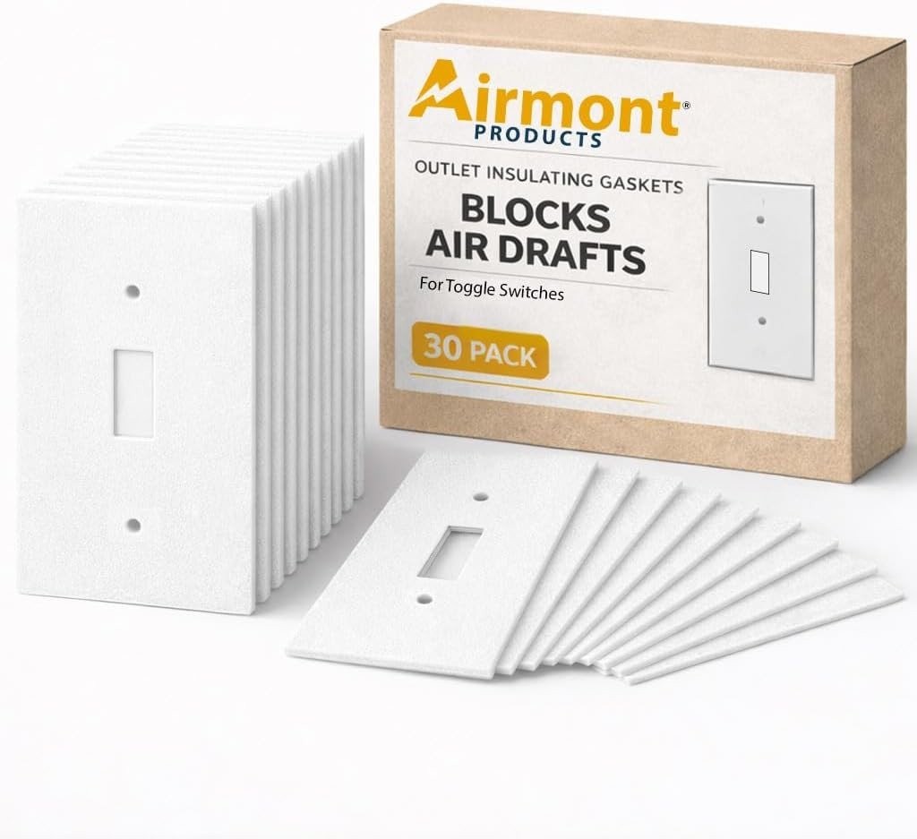 (30 Pack) Airmont Products Toggle Switch Outlet Insulation Draft Sealers