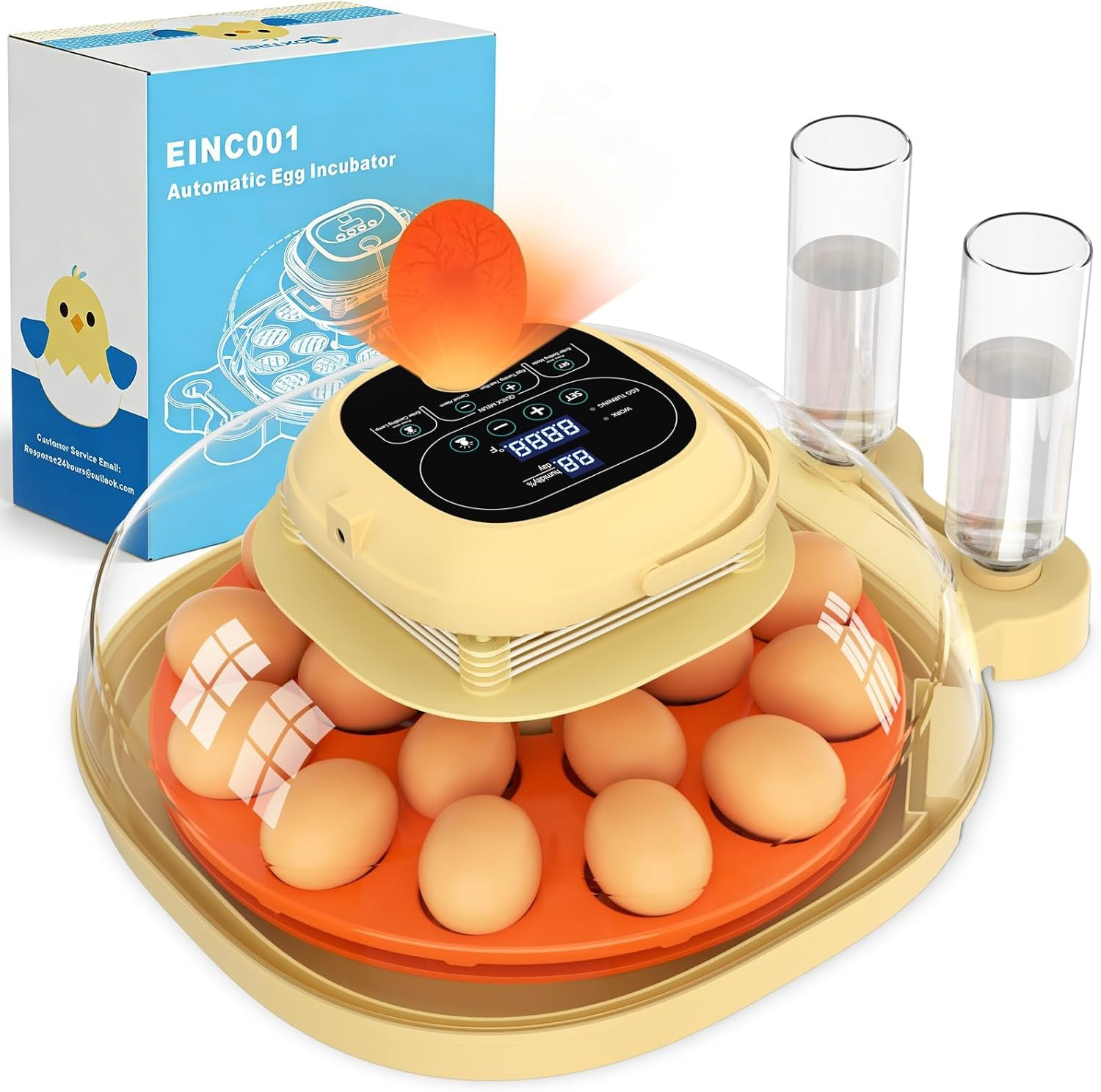 18 Egg Incubator for Hatching Eggs with Automatic Turning, Digital Temperature &