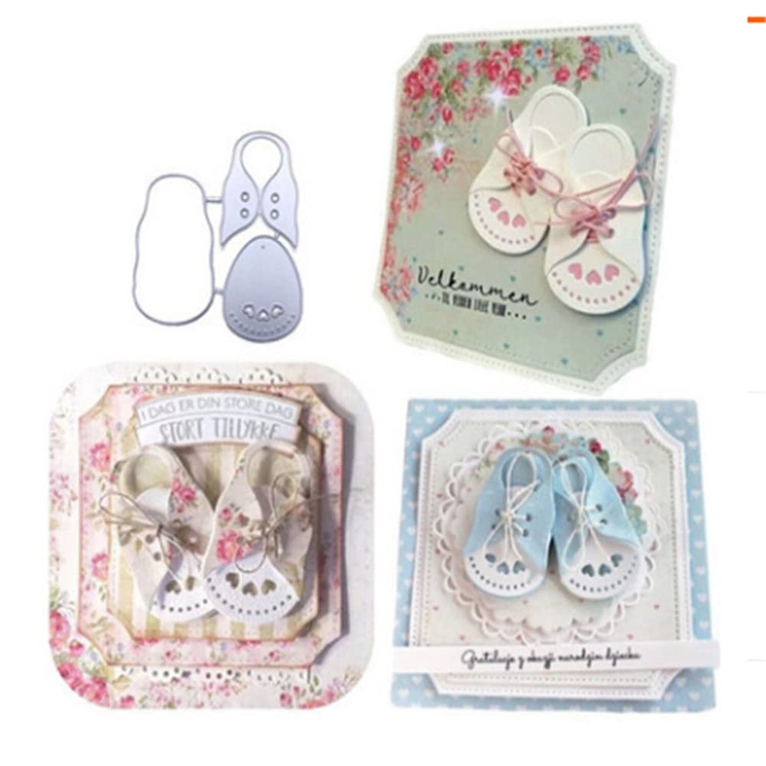 Baby Shoes Cutting Die Cuts Baby Shower Die Cuts for DIY Embossing Card Makin...