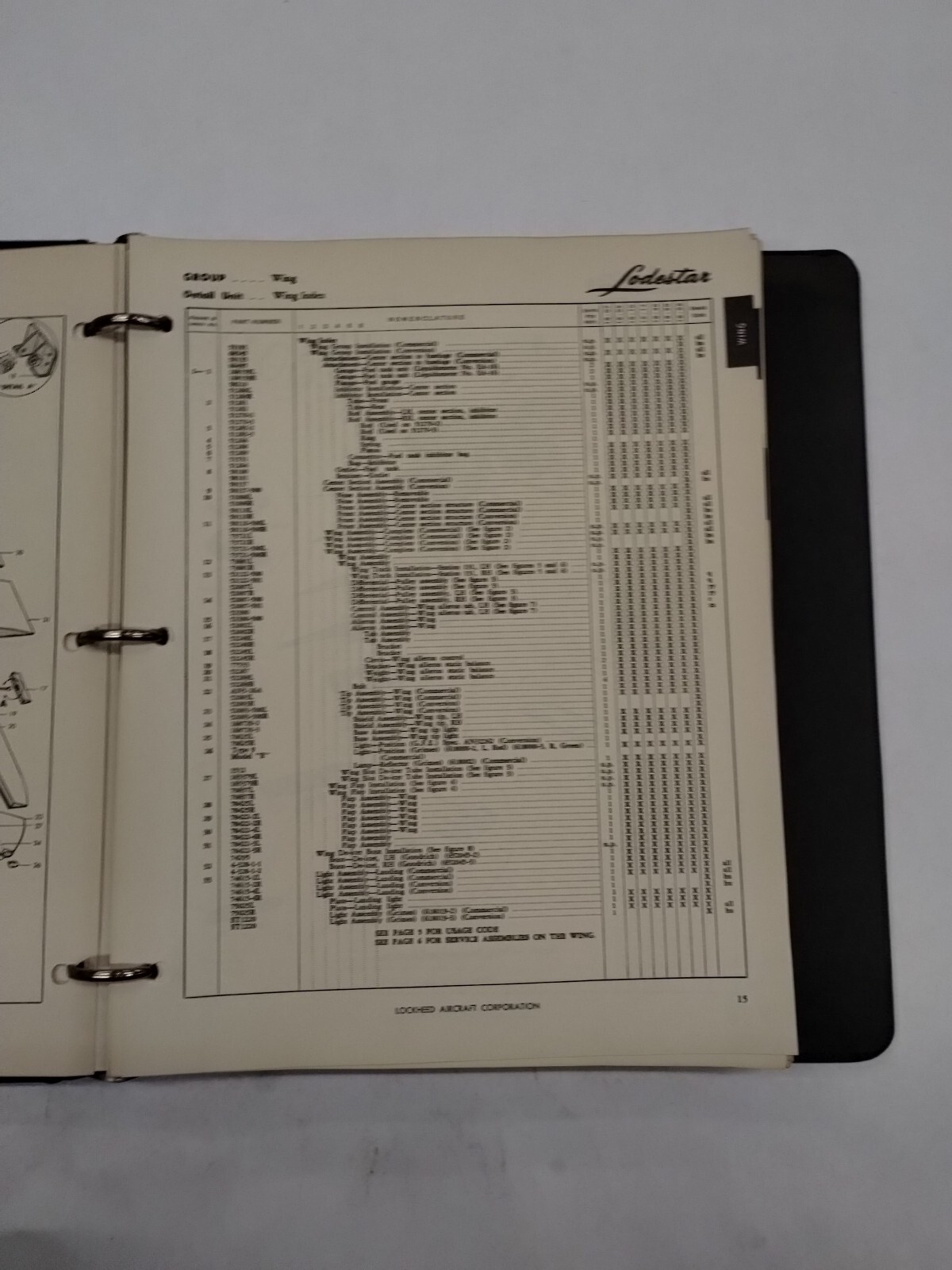 Lockheed Lodestar Model 18 Maintenance Parts Catalog-Original