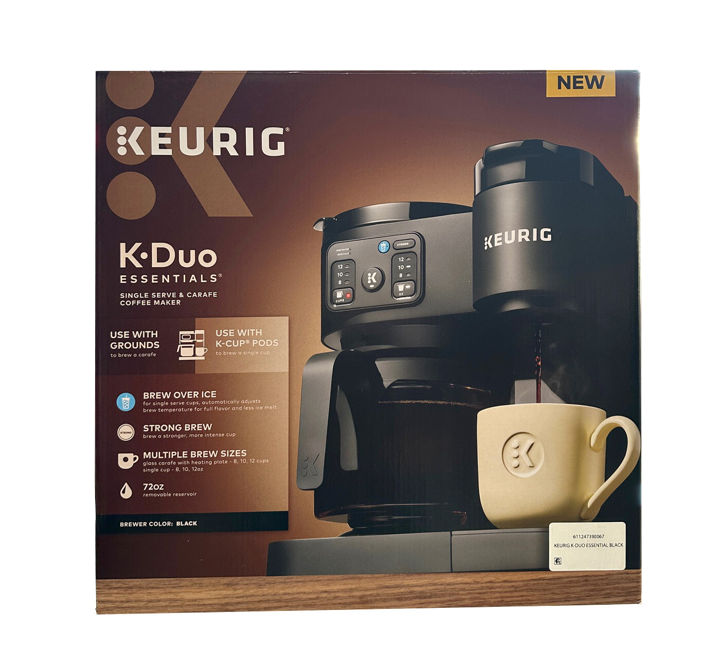 Keurig K Duo Essentials Hot & Iced Single-Serve K-Cup Pod Coffee Maker Brand NEW