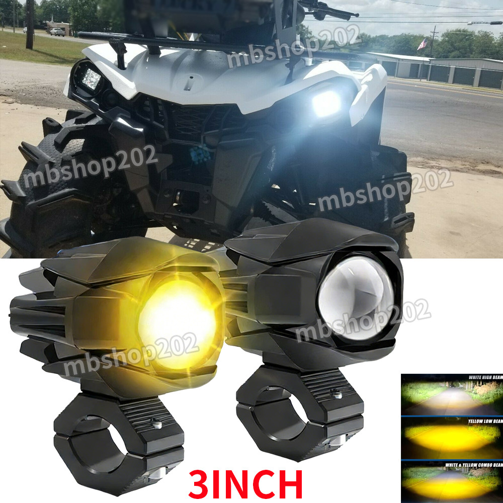 3'' Yellow white LED Headlight Light Pods Fit for Can-Am Outlander 450 500 570