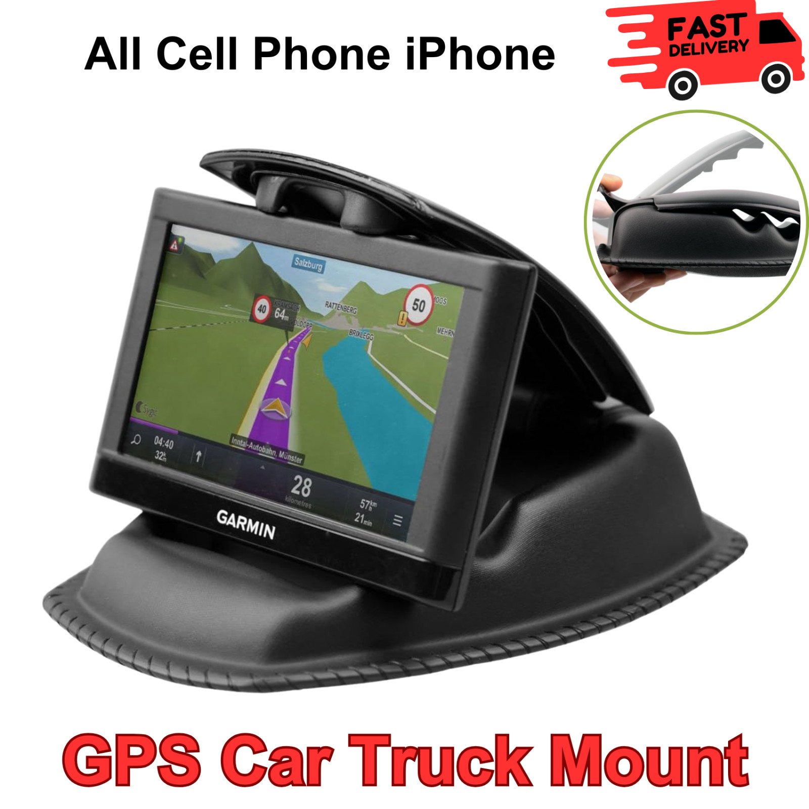 APPS2Car GPS Car Truck Mount, Non-Slip GPS Bean Bag Dash Mount 2-in-1, 6 Inches