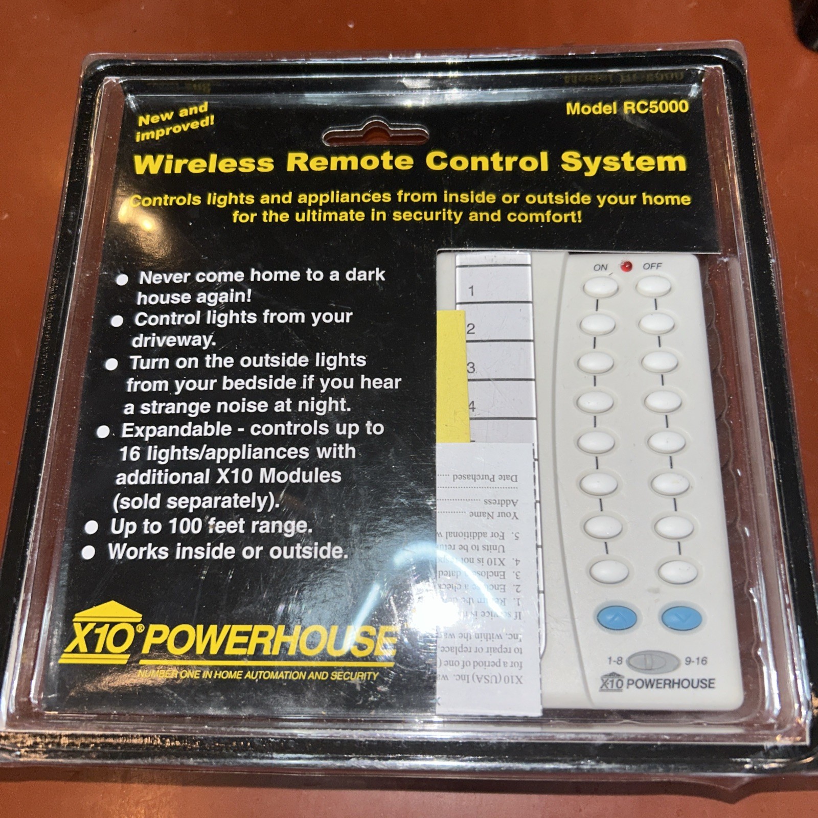 X-10 Powerhouse Wireless Remote Control Security System RC5000 - NEW NIP NOS