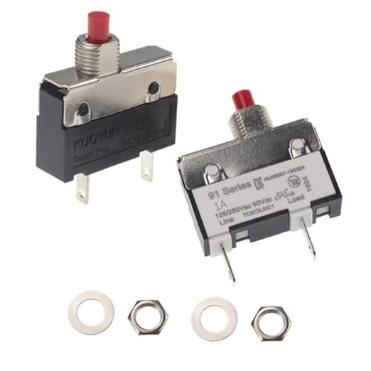 125/250V AC 50V DC Push Button Thermal Circuit Breaker 1 Amps, Overload 1A