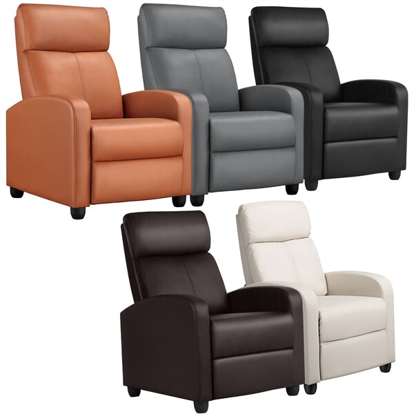 Mid-Century Recliner Chair Single Sofa for Home Theater or Club Room Seating