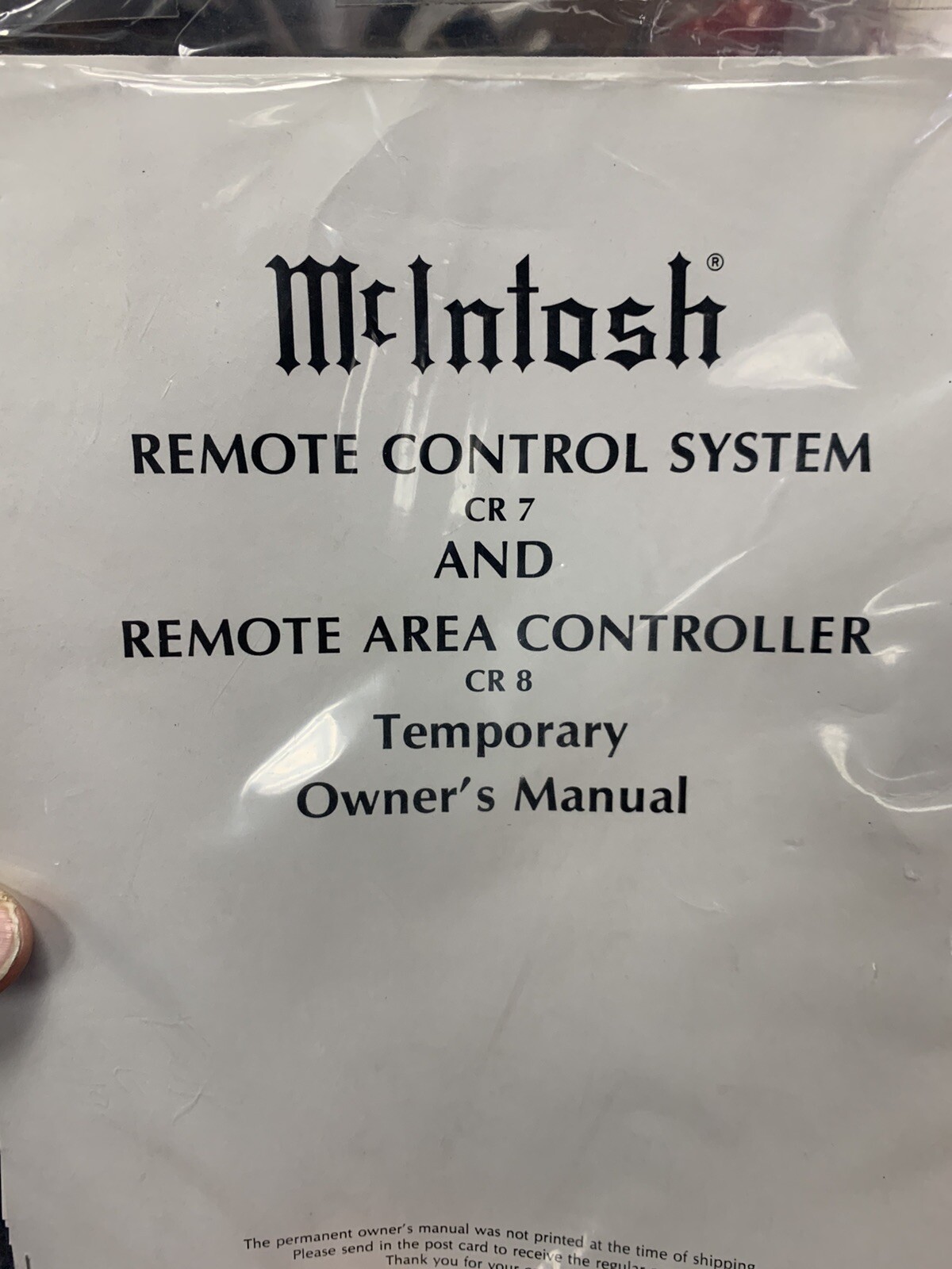 McIntosh CR8 Remote Controller Brand New In Box