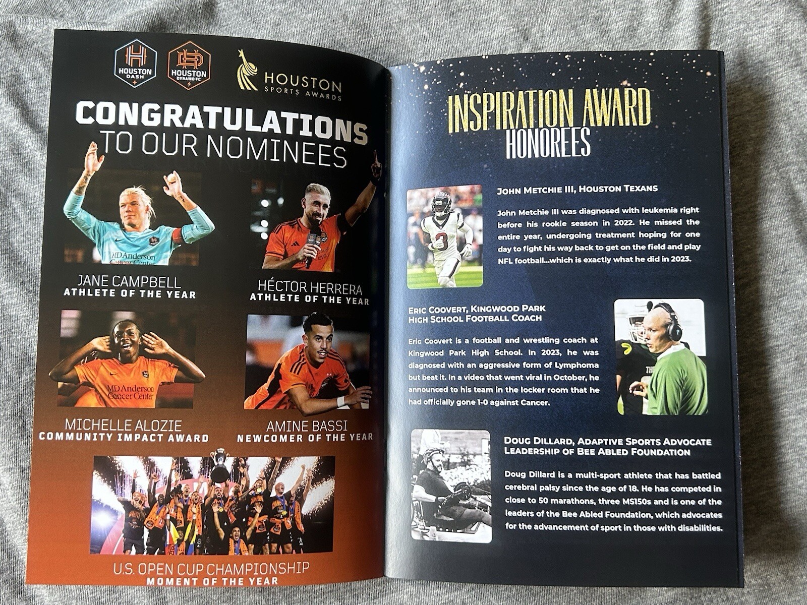 Houston Sports Awards 1/30/2024 Program.