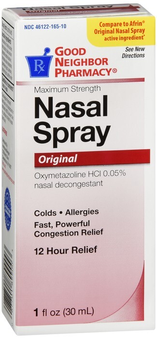 Nasal Decongestant SPRAY MIST Oxymetazoline 12hr 30ml Good (Pk Of 2 Bottles)