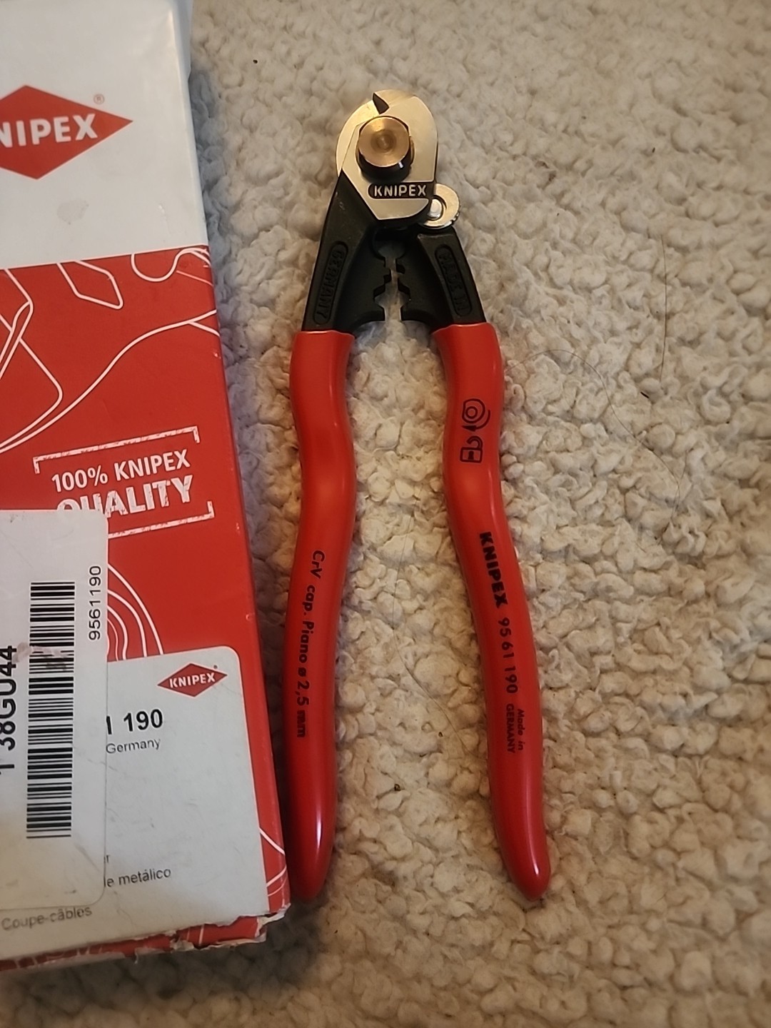 Knipex Wire Rope Cutters 7 1/2" 95 61 190